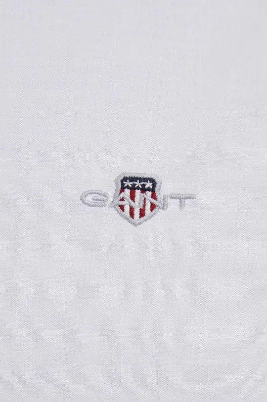 Βαμβακερό πουκάμισο Gant λευκό