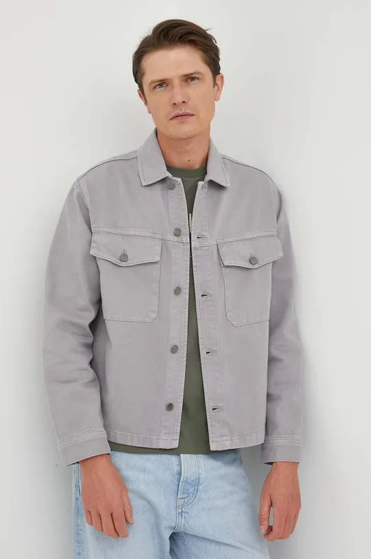 grigio United Colors of Benetton camicia di jeans Uomo
