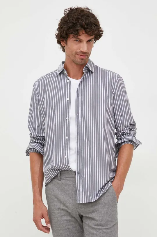 grigio Sisley camicia in cotone Uomo
