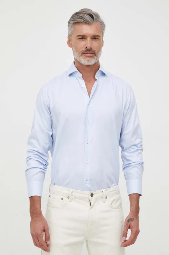 μπλε Βαμβακερό πουκάμισο BOSS Ανδρικά