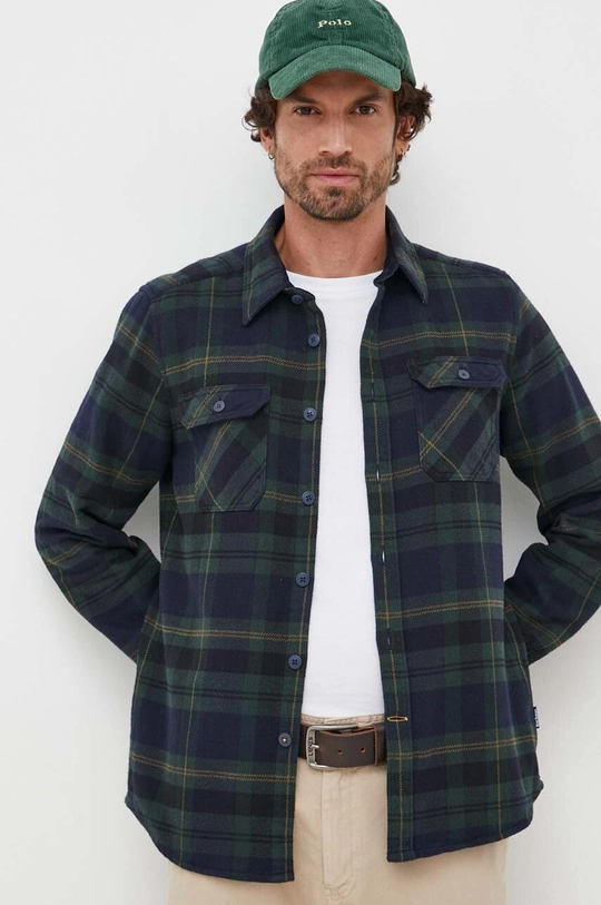 Βαμβακερό πουκάμισο Barbour Snowcap Tailored Shirt κανονικό πράσινο MSH5360