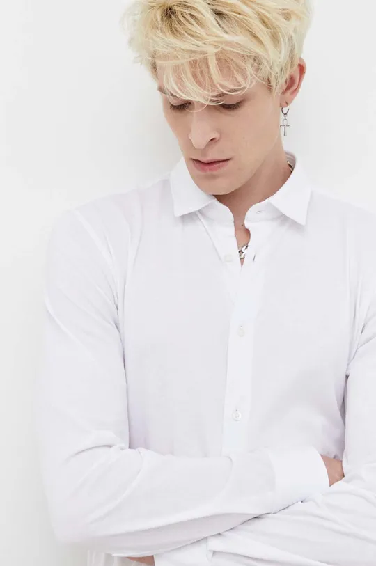 biela Bavlnená košeľa HUGO Pánsky