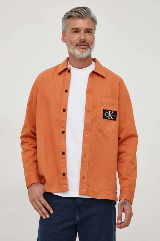 πορτοκαλί Τζιν πουκάμισο Calvin Klein Jeans Ανδρικά