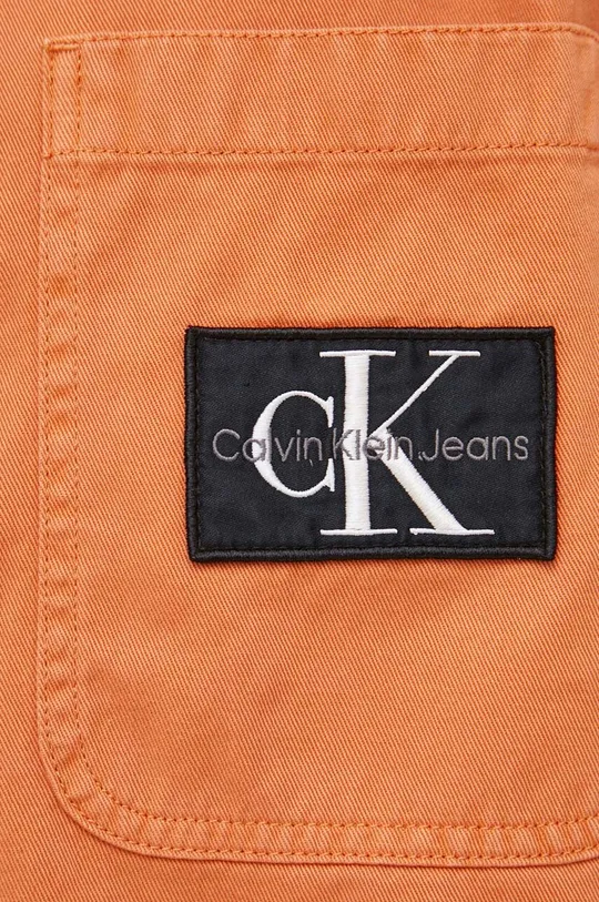 Τζιν πουκάμισο Calvin Klein Jeans πορτοκαλί