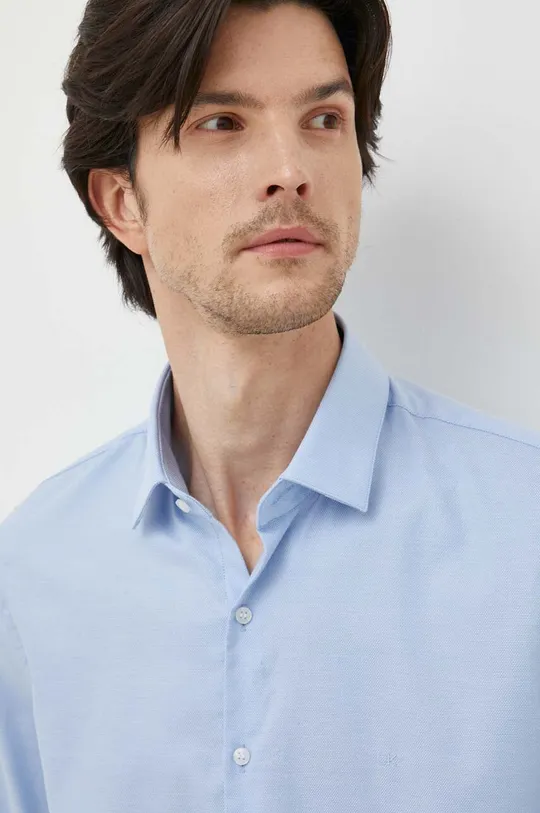 modrá Bavlnená košeľa Calvin Klein