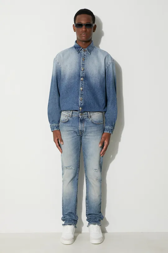 424 camicia di jeans blu