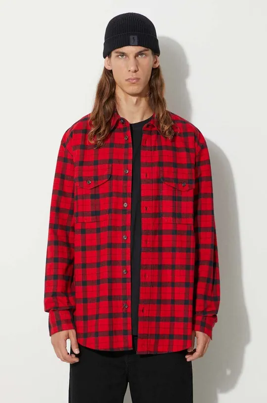 rosso Filson camicia in cotone Alaskan Guide Shirt Uomo