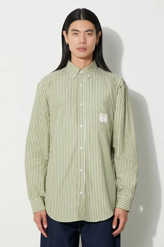 πράσινο Βαμβακερό πουκάμισο Drôle de Monsieur La Chemise Rayée Ανδρικά