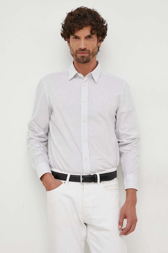 grigio United Colors of Benetton camicia in cotone Uomo