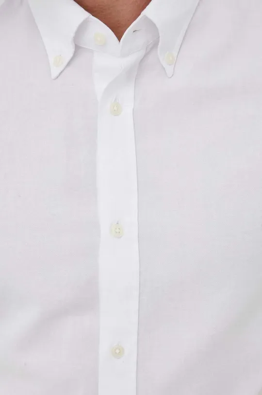 Βαμβακερό πουκάμισο United Colors of Benetton λευκό