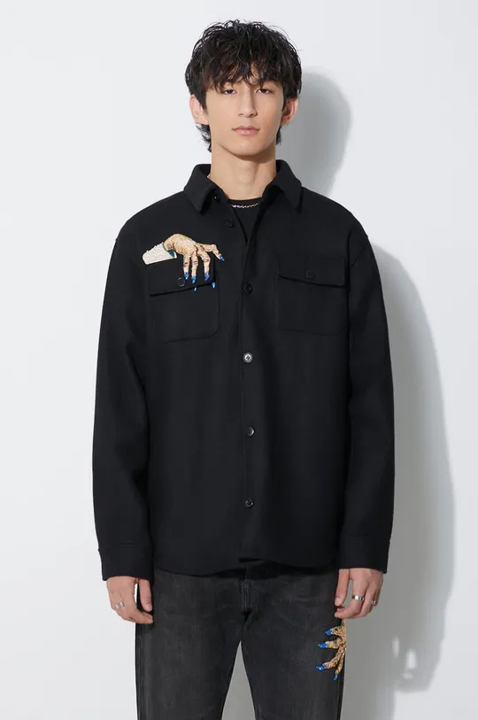 negru Undercover geacă cu aspect de cămașă Shirt Blouse De bărbați