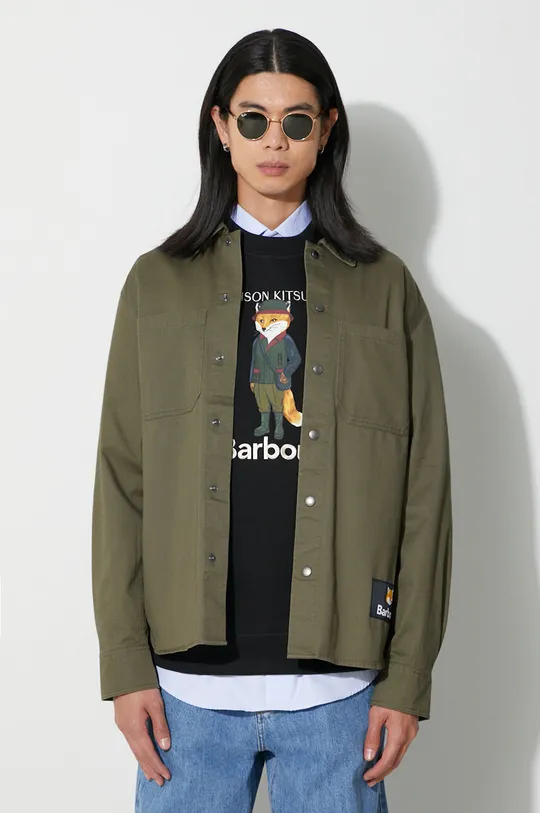 verde Barbour camicia in cotone Barobour x Maison Kitsune Uomo