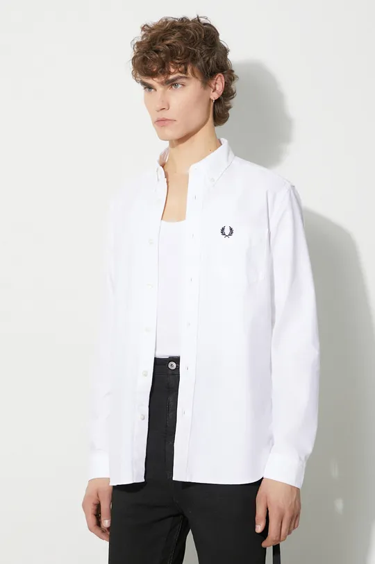 white Fred Perry cotton shirt