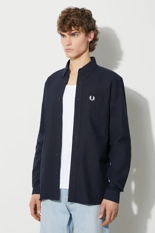 navy Fred Perry cotton shirt