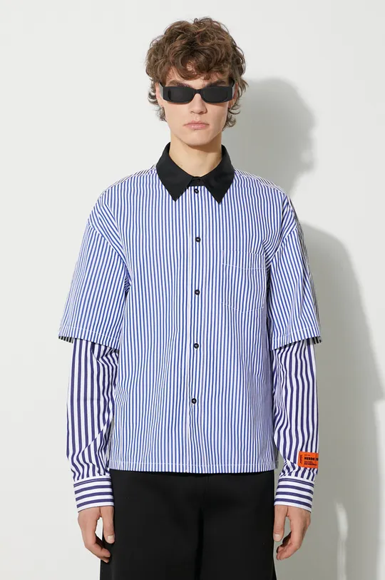 blue Heron Preston cotton shirt Doublesleeves Stripes Shirt Men’s