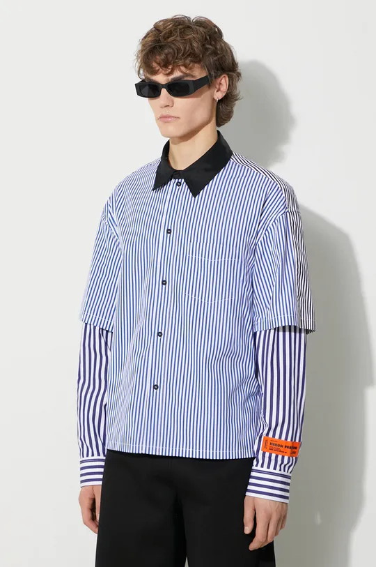 blu Heron Preston camicia in cotone Doublesleeves Stripes Shirt