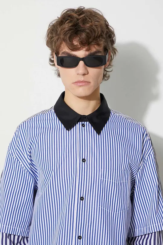 Heron Preston camicia in cotone Doublesleeves Stripes Shirt Uomo