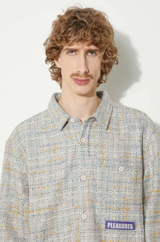 PLEASURES camicia in misto lana Periodic Work Shirt Uomo