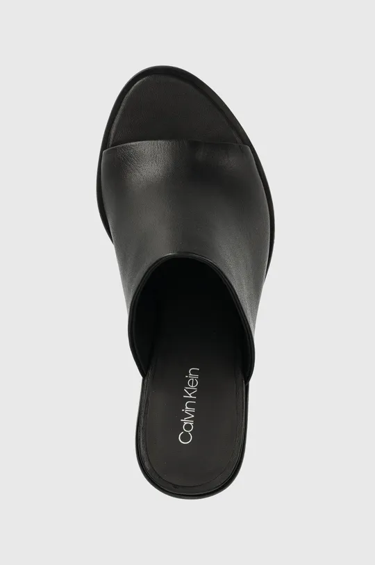 čierna Kožené šľapky Calvin Klein CURVED STILETTO MULE