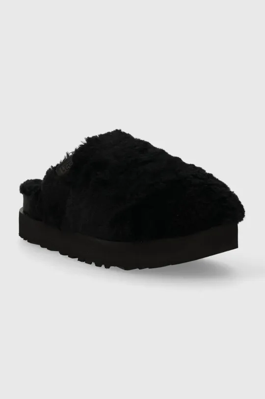 Vlnené papuče UGG Fuzz Sugar Slide čierna