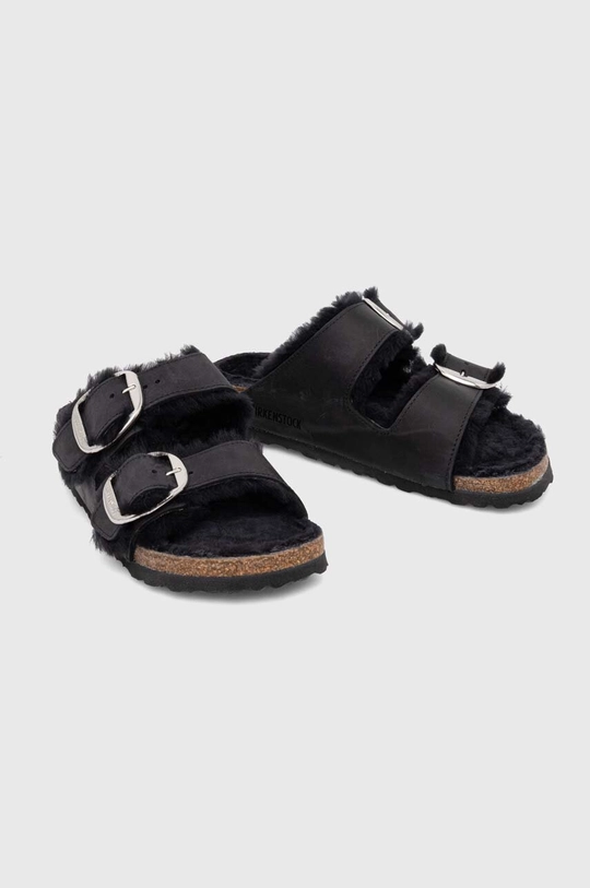 Birkenstock șlapi de piele negru