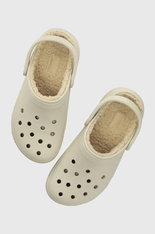 μπεζ Παντόφλες Crocs Classic Platform Lined Clog Γυναικεία