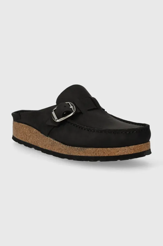 Semišové šľapky Birkenstock čierna