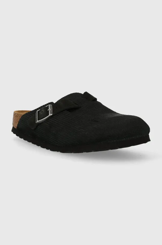 Semišové šľapky Birkenstock čierna