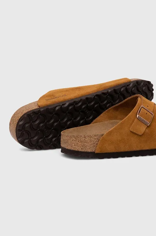 portocaliu Birkenstock papuci din piele