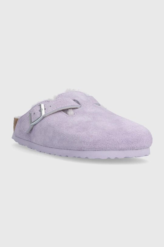 Birkenstock papucs velúrból Boston lila