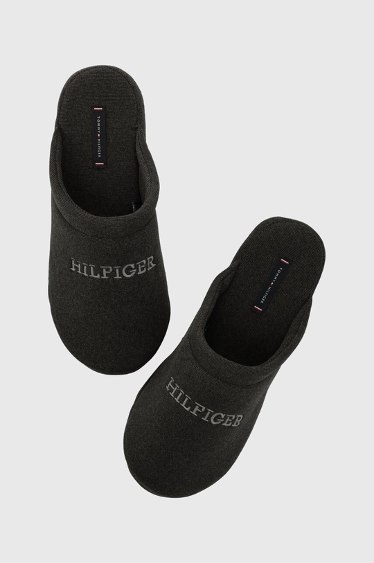 szary Tommy Hilfiger kapcie FLEECE HILFIGER HOMESLIPPER Męski