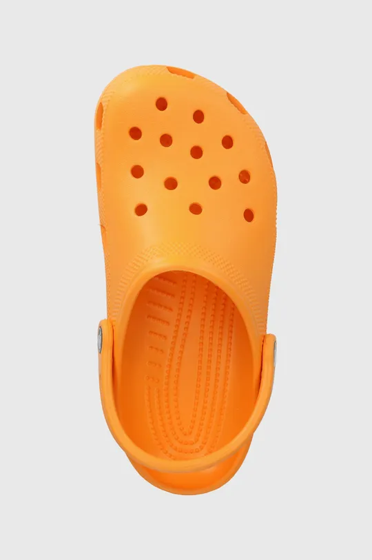 orange Crocs sliders