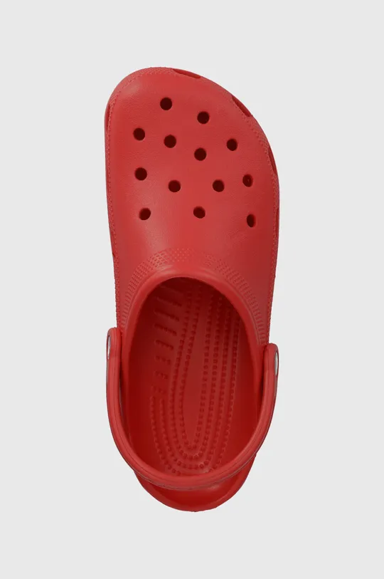 red Crocs sliders