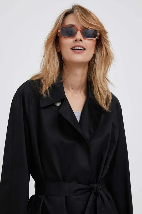 czarny Calvin Klein płaszcz