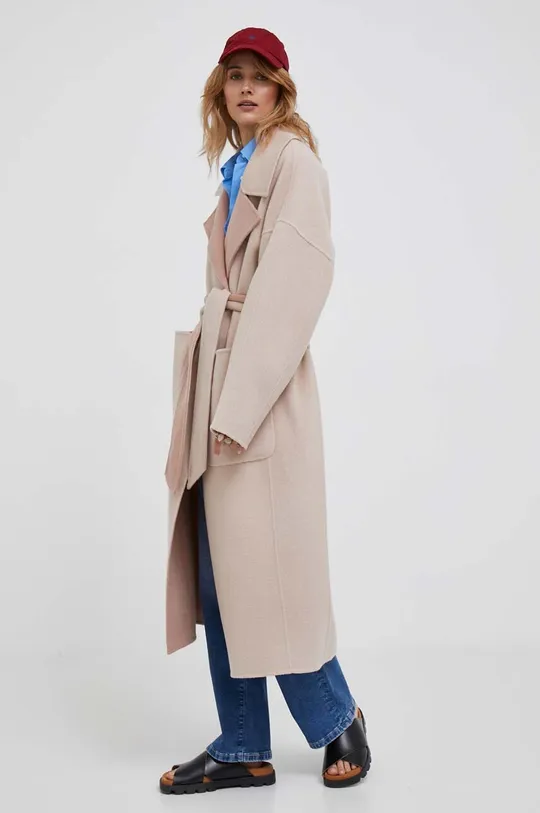 Calvin Klein cappotto in cotone double face 100% Lana