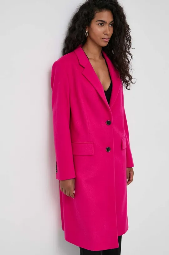 ροζ Μάλλινο παλτό BOSS