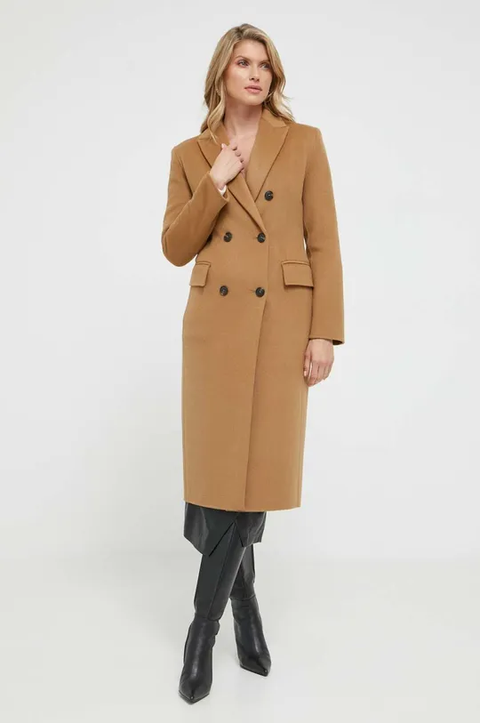 marrone Pinko cappotto in lana Donna
