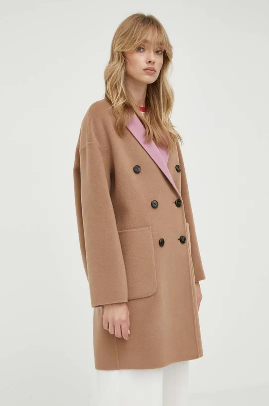 viacfarebná Obojstranný vlnený kabát MAX&Co. Dámsky