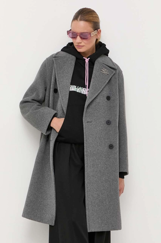 grigio Karl Lagerfeld cappotto in lana Donna