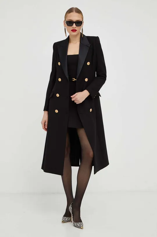 Παλτό Elisabetta Franchi μαύρο