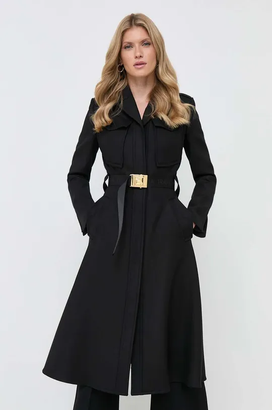 μαύρο Παλτό Elisabetta Franchi Γυναικεία