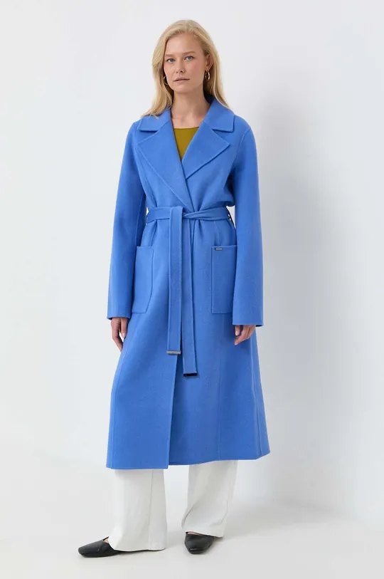 Μάλλινο παλτό MICHAEL Michael Kors μπλε