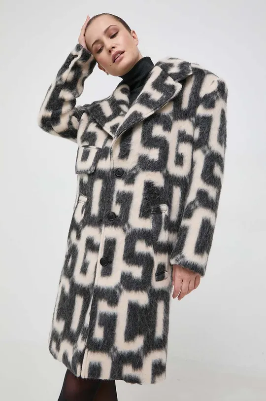 beige GCDS cappotto con aggiunta di lana Donna