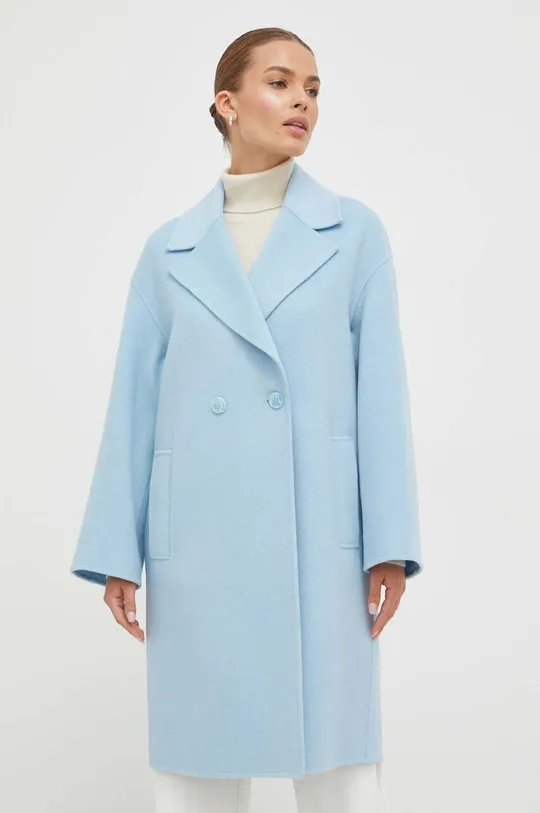 Μάλλινο παλτό Marella μπλε