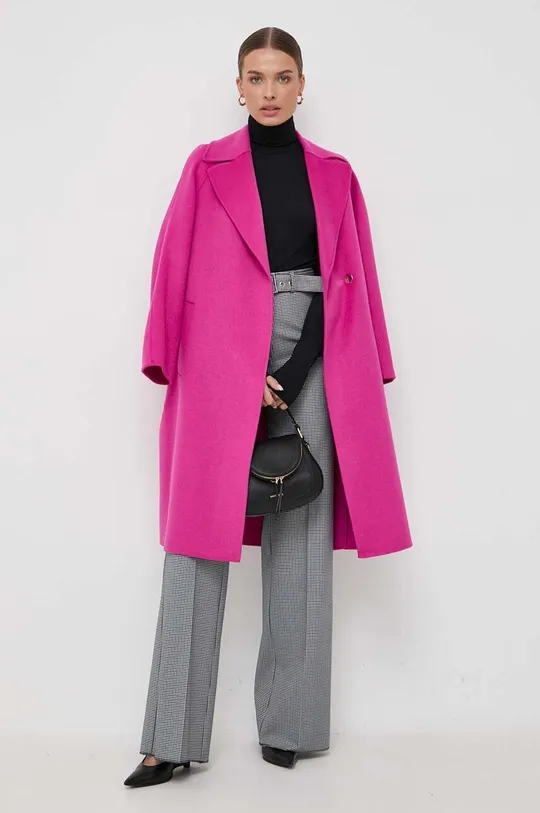 Vlnený kabát Liu Jo fialová