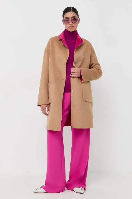 ροζ Μάλλινο παλτό διπλής όψης Liu Jo Γυναικεία