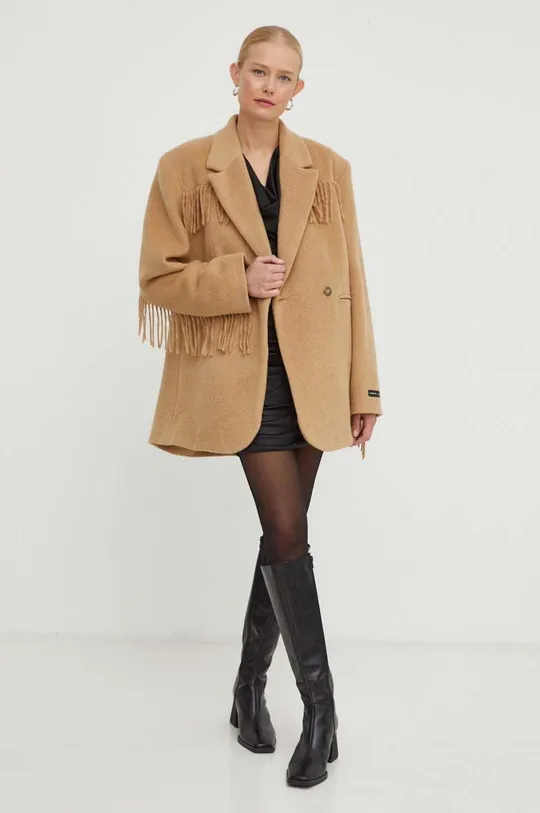 Herskind cappotto con aggiunta di lana marrone