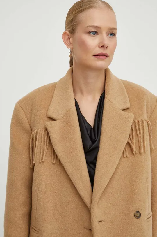 marrone Herskind cappotto con aggiunta di lana