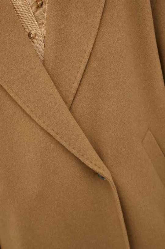brązowy Herskind płaszcz wełniany