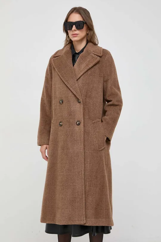 Вовняне пальто Weekend Max Mara коричневий